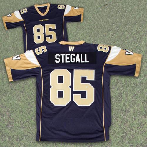 2020 Winnipeg Blue Bombers 85 Milt Stegall Custom Soccer Jersey Navy