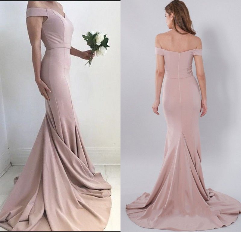 pink long evening dress