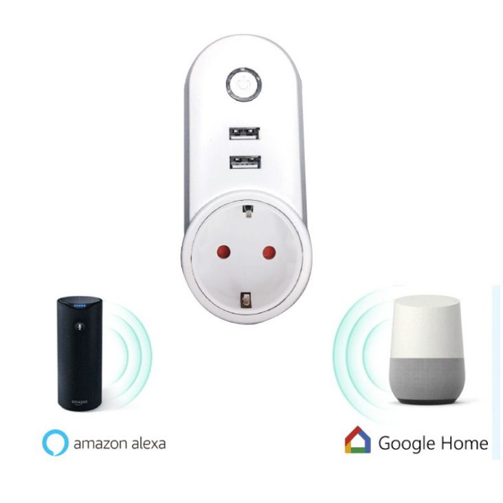 Wifi Smart Plug Socket Usb Port Works With Alexa Google Home Phone App Voice Remote Control Eu Us Uk Plug For Household Electrical Power Socket Smart