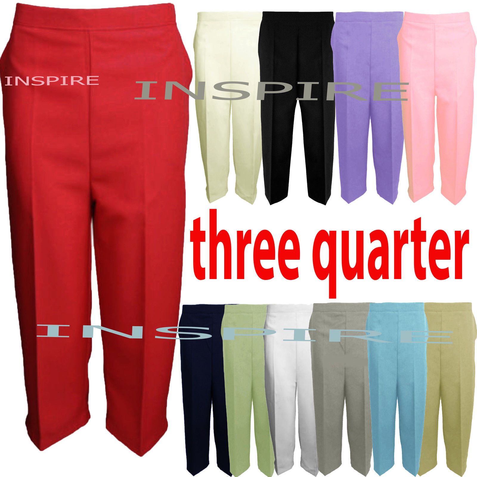 ladies navy capri pants