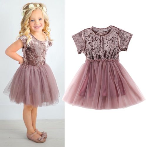 2020 Baby Girl Dress 2018 New Toddler Girls Lace Princess Gold