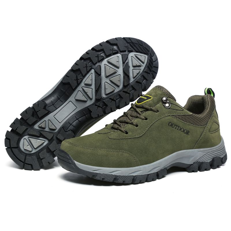 US 14 15 Mens Hiking Shoes Suede Leather Sport Shoes Men