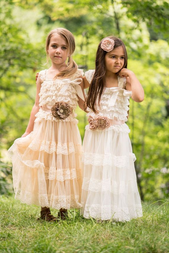 country flower girl dresses with boots