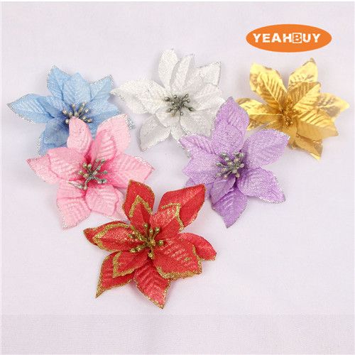 2020 Wholesale Retail 13cm Glitter Side Christmas Flower Head Artificial Fake Poinsettia Decorations For Christmas Festival From Hyunie0159 24 83 Dhgate Com