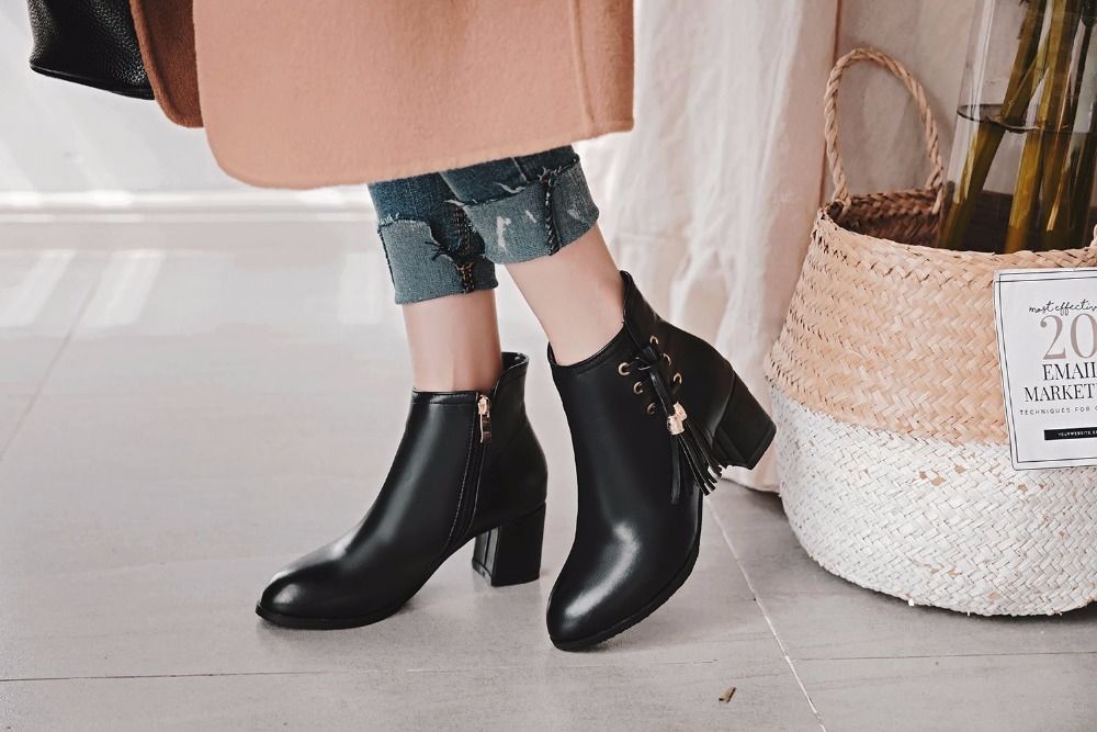 low heel dress booties