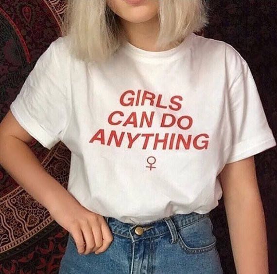 Acquista Le Ragazze Possono Fare Nulla T Shirt Fashion Tumblr