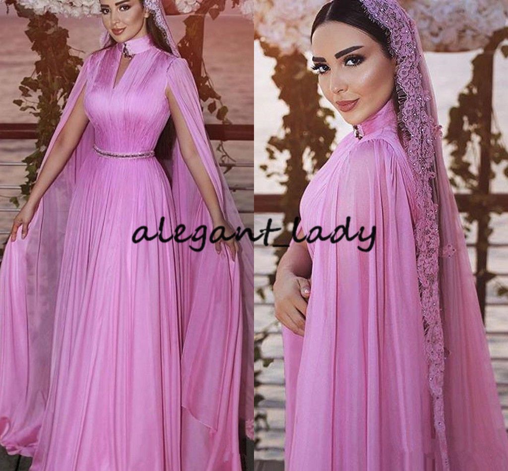 dark pink gown with sleeves