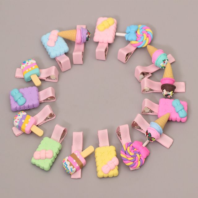 New Ice Cream Kids Hair Clips Bows Accessories For Girls Children
