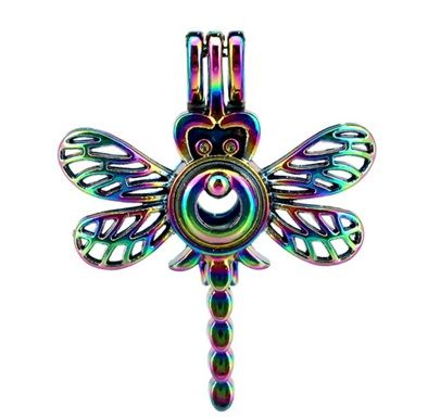 2020 Rainbow Colors Flying Dragonfly Stone Beads Cage Jewelry