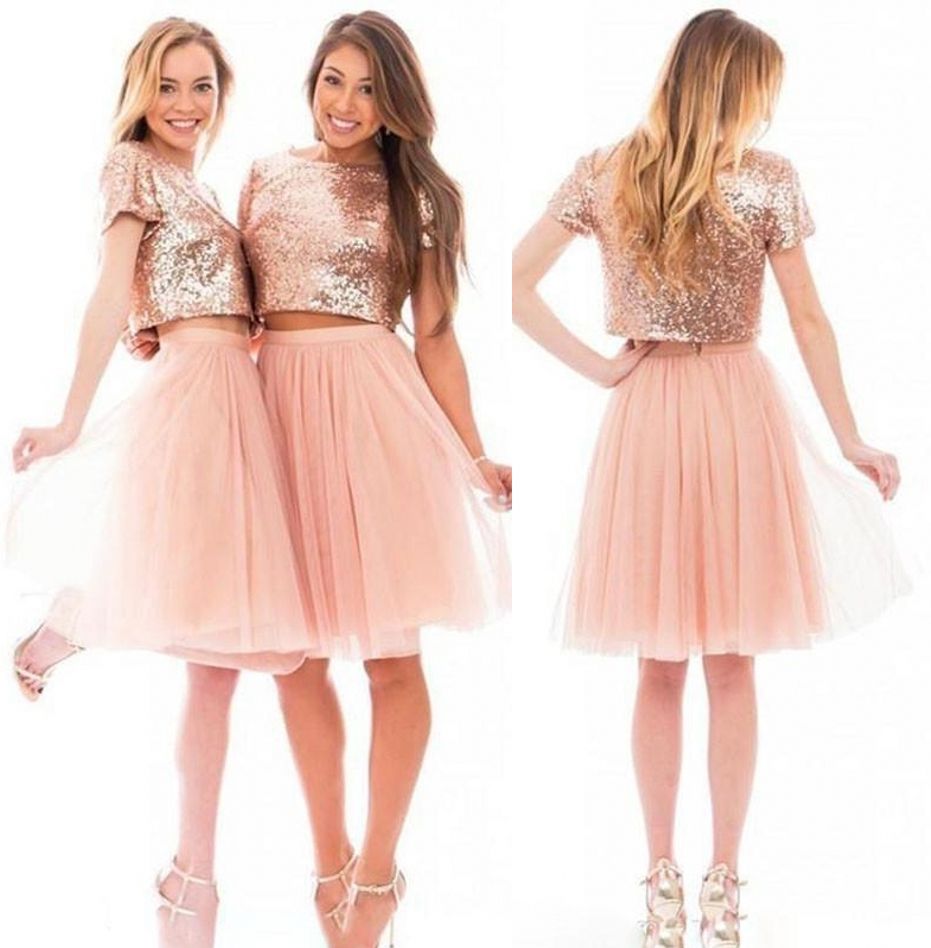 blush pink and rose gold dresses