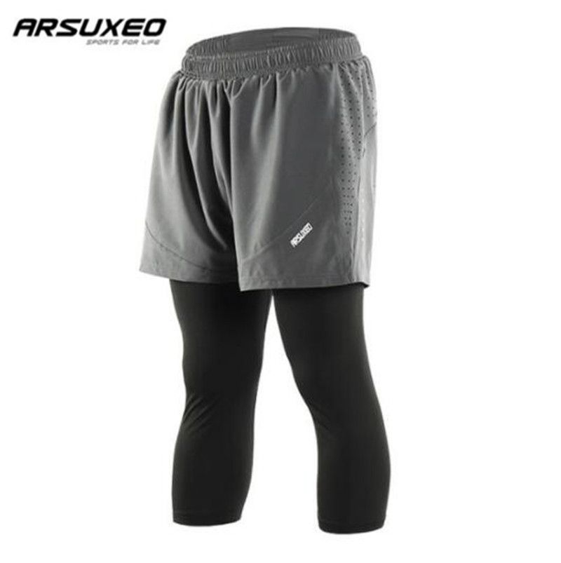 mens 2 in 1 compression shorts