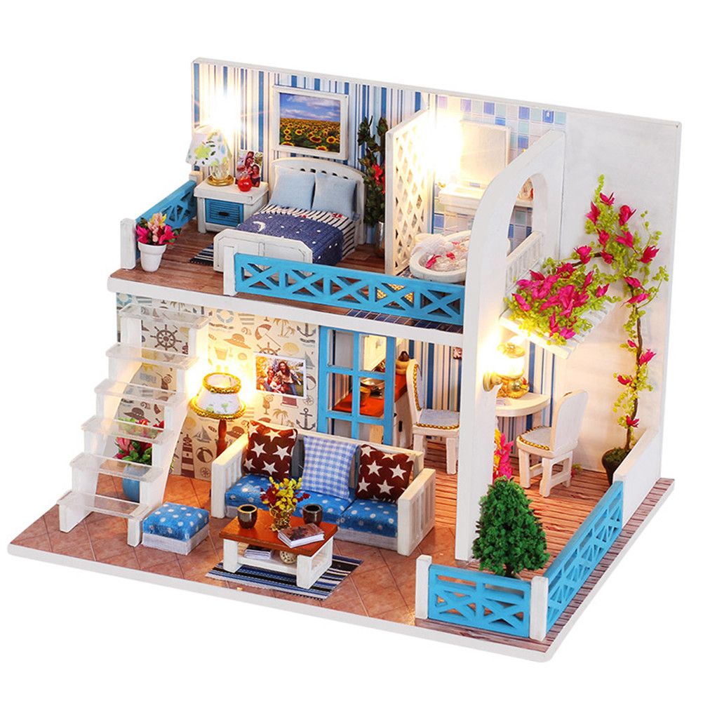 Toyzhijia 18 13 5 13cm Wooden Doll Houses Miniature Dollhouse