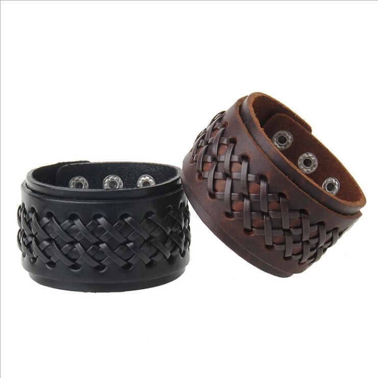 Fashion Men Weaving Leather Bracelet 