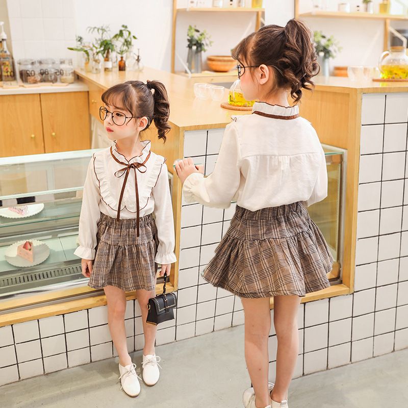 Baby filles enfants vêtements à manches longues princesse robe tenues Preppy School Costume