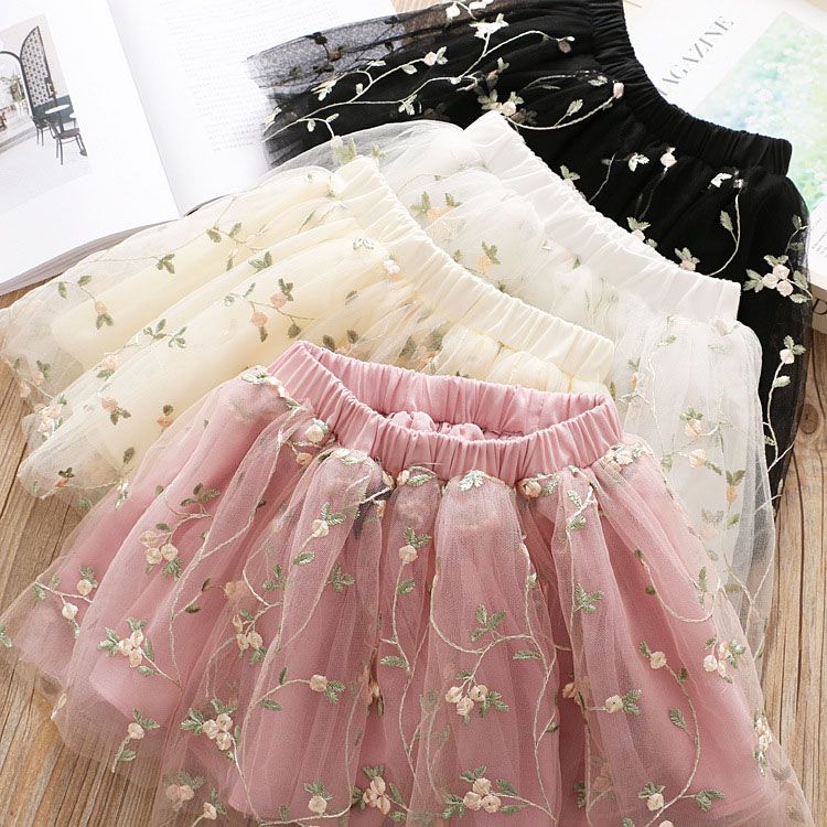 Wholesale Best Quality BRAND Toddler Floral Embroidered Tute Dress Online Shopping Fashion Baby Knee Length Skirts Elastic Band Girls Tulle 18032703 And Dress |