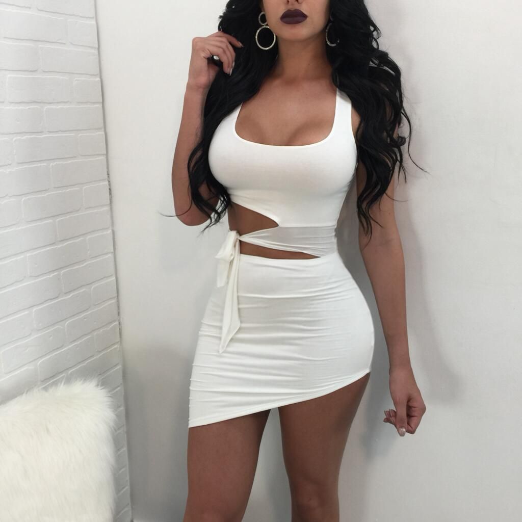 sexy white club dress