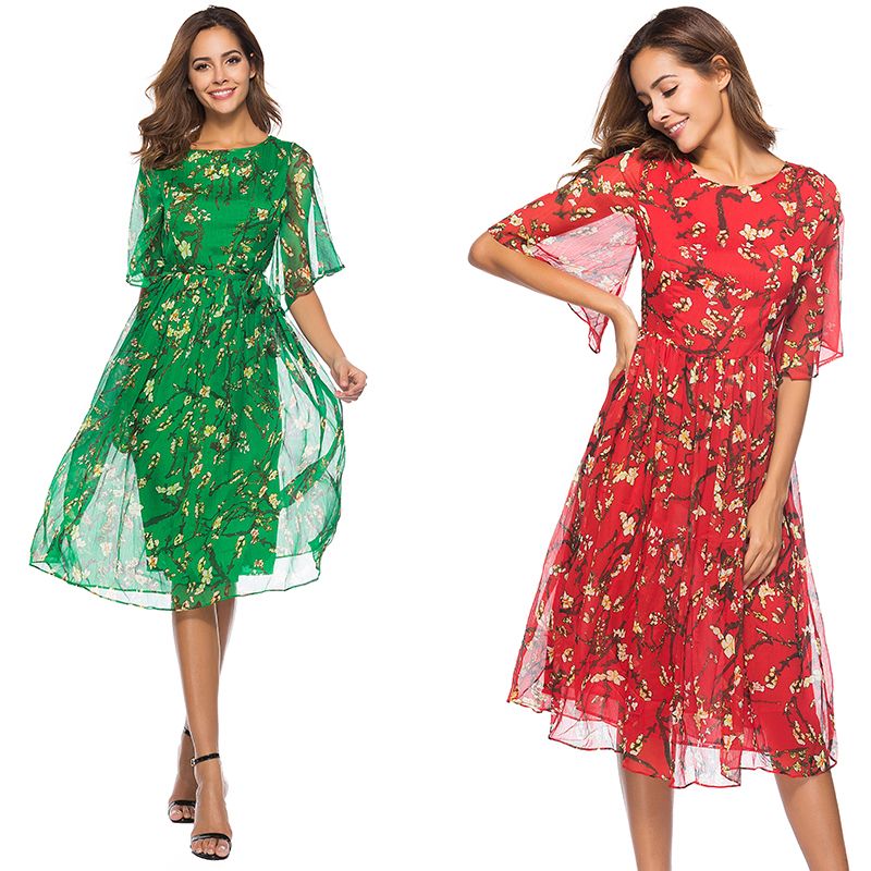 casual dress red color
