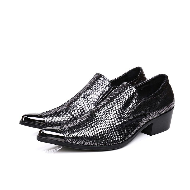 Acquistare Moda Uomo Scarpe Tacchi Alti Nero In Vera Pelle Slip On  Mocassini Scarpe Eleganti A Punta Svasata Oxford Economico | Consegna  Veloce E Qualità | It.Dhgate