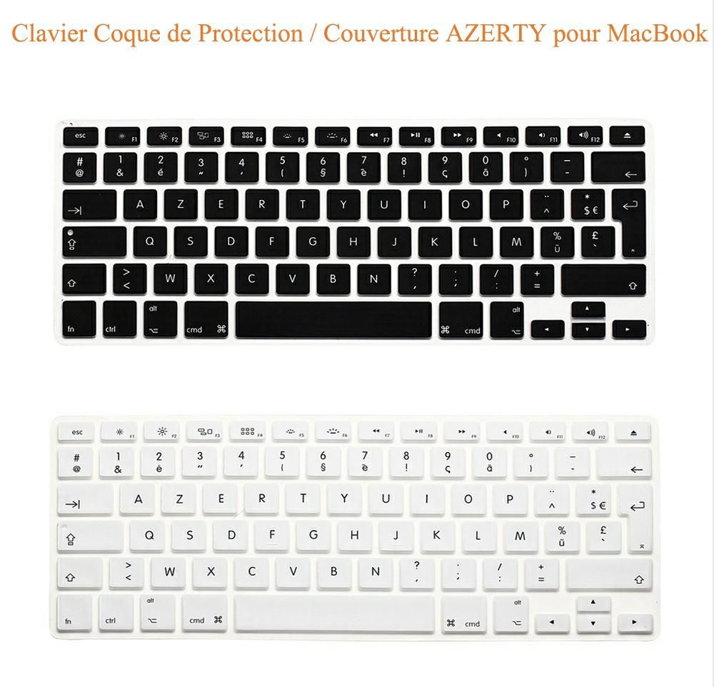 Uk Eu Clavier Azerty Silicone Keyboard Cover Skin For Macbook Pro