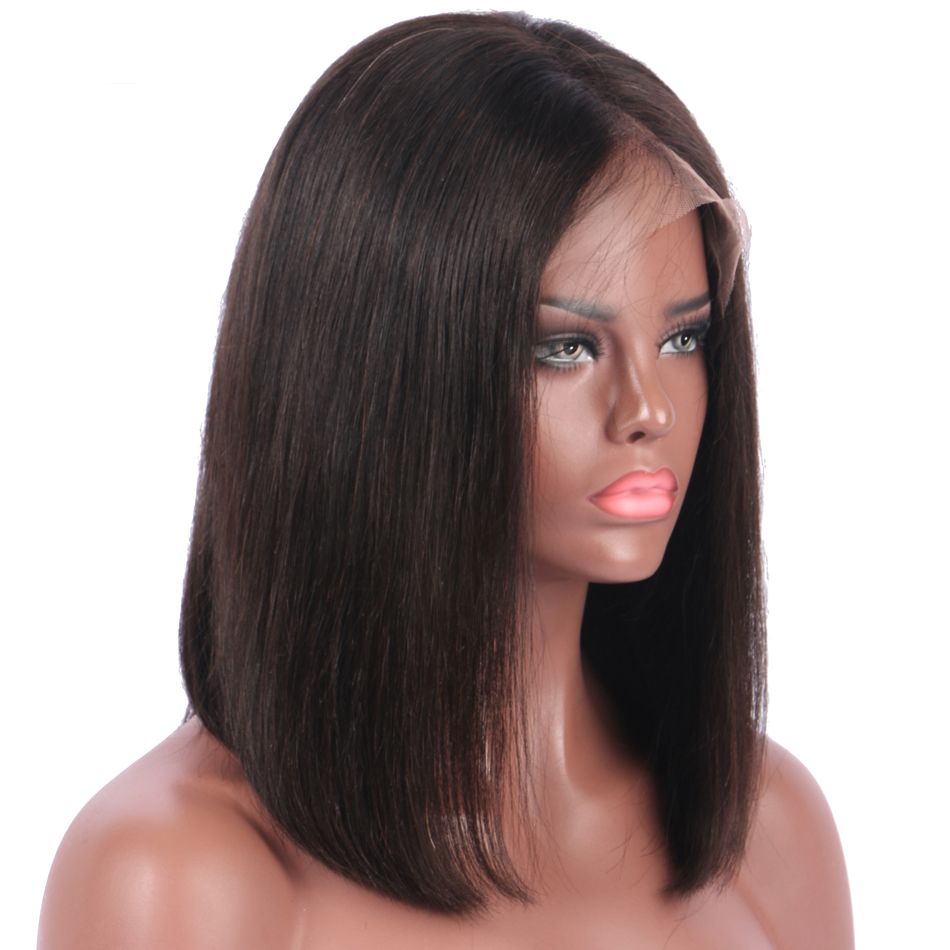 short straight human hair wigs