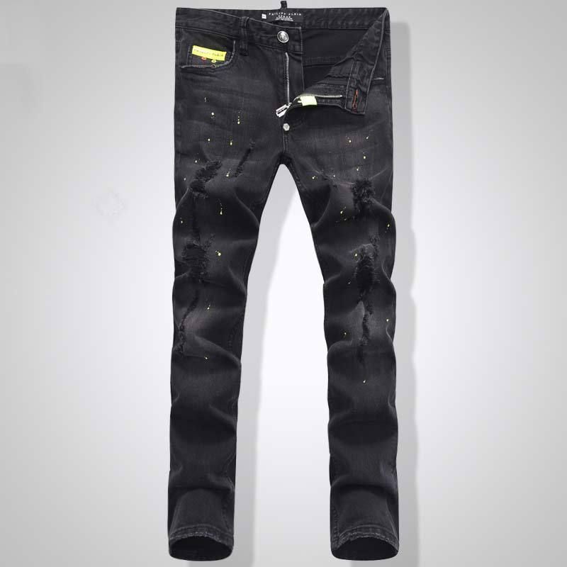 Compra Tamaño 28 38 Euro Moda Hombre Pantalones Vaqueros Elásticos Negros  Tidy Biker Denim Jean Pintura Daños Dedo Adelgazan Pantalones Vaqueros Slim  Fit Hombre Amarillo Metal Pa Barato | Entrega Rápida Y