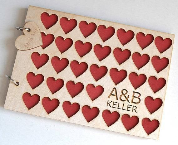 2019 Engraved Wedding Guest Book Alternative Rustic Wedding