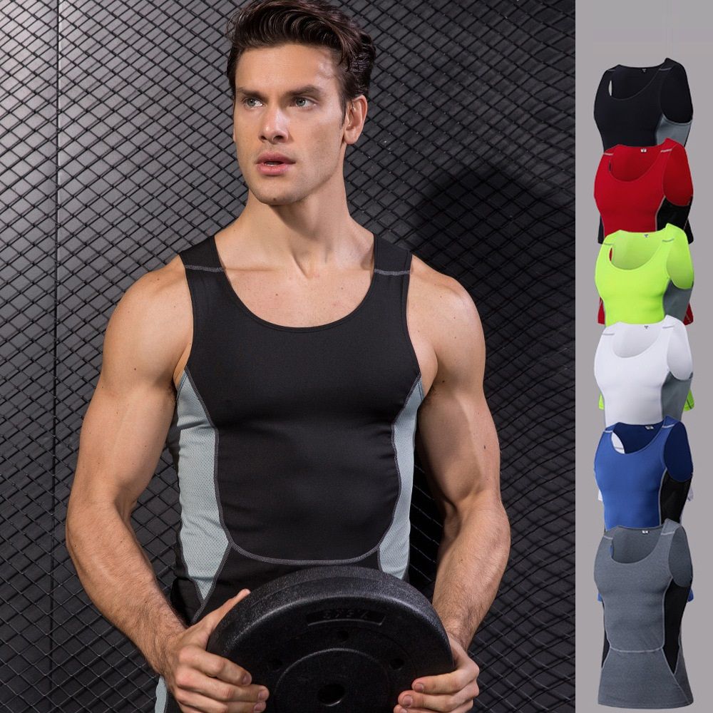 Mens Sport Quick Dry Sleeveless Fitness Gym Compression Under Base Layer Top Mens Sport Quick Dry Sleeveless Fitness Gym Compression Under Base Layer Top