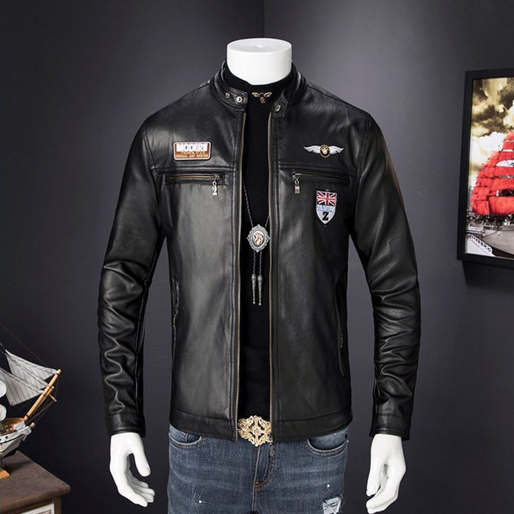 jaqueta motoqueiro de couro masculina