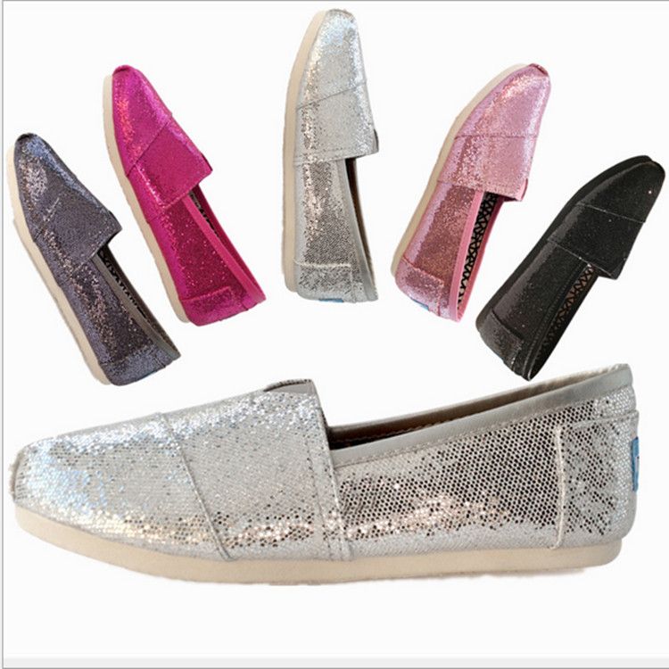 sequin canvas shoes