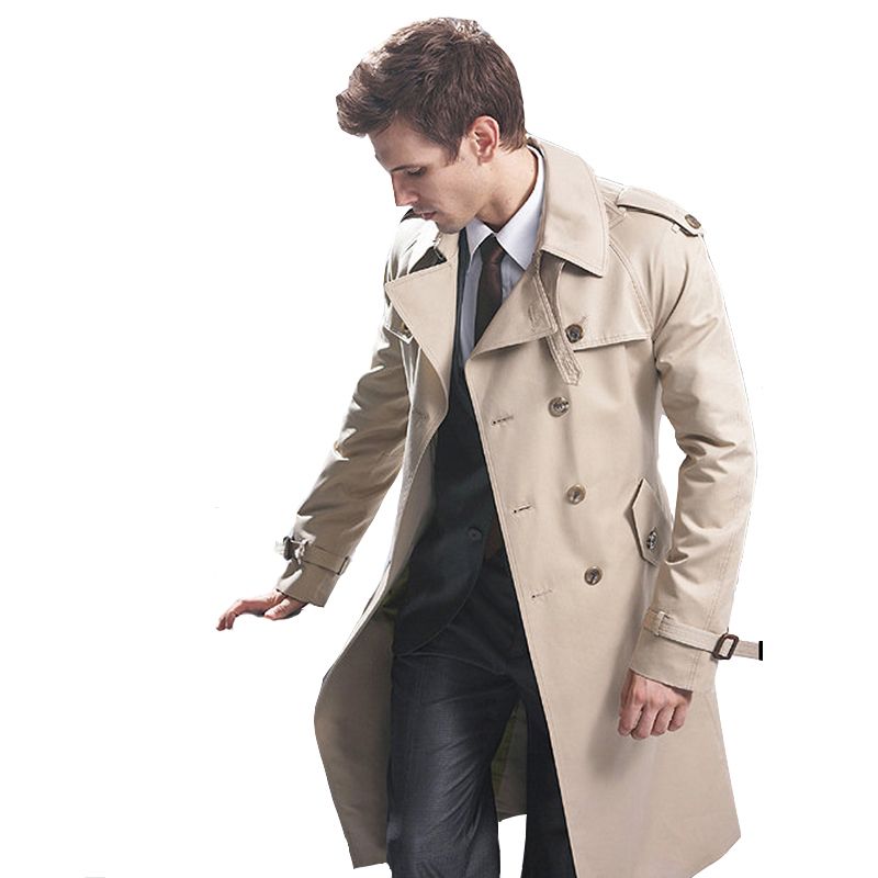mens long beige trench coat