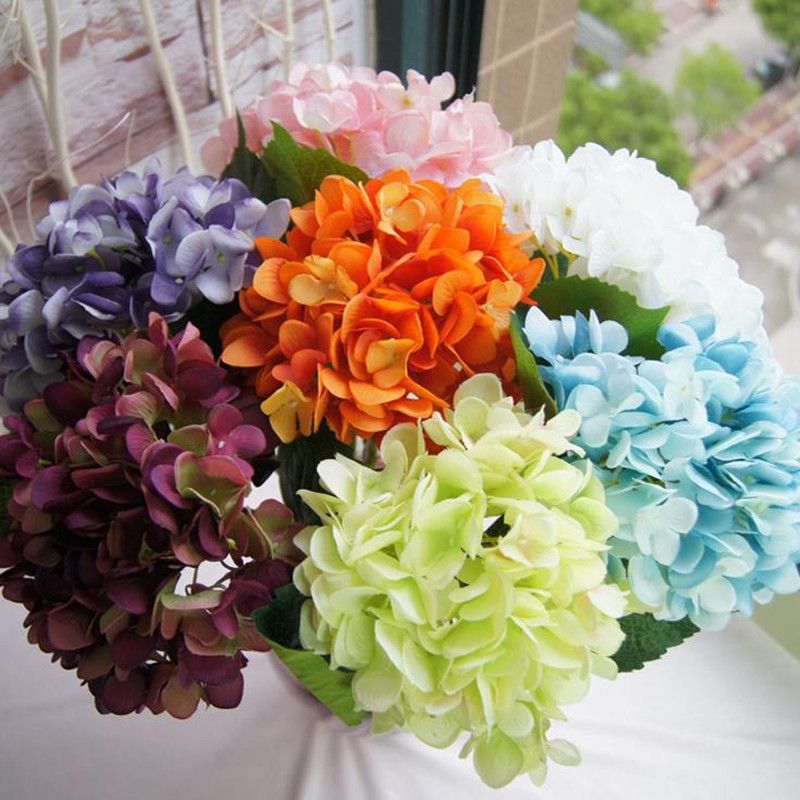 2021 Elegant Hydrangea Artificial Silk Flower Wedding Centerpieces ...