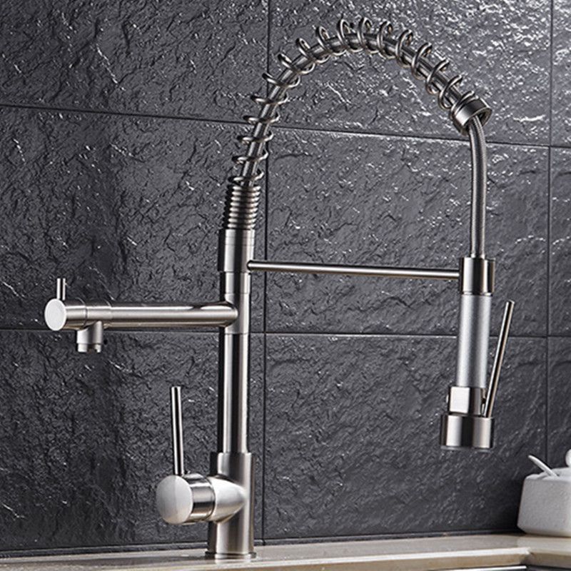 2020 Top Quality Three Way Kitchen Faucet With Brushed Kitchen
