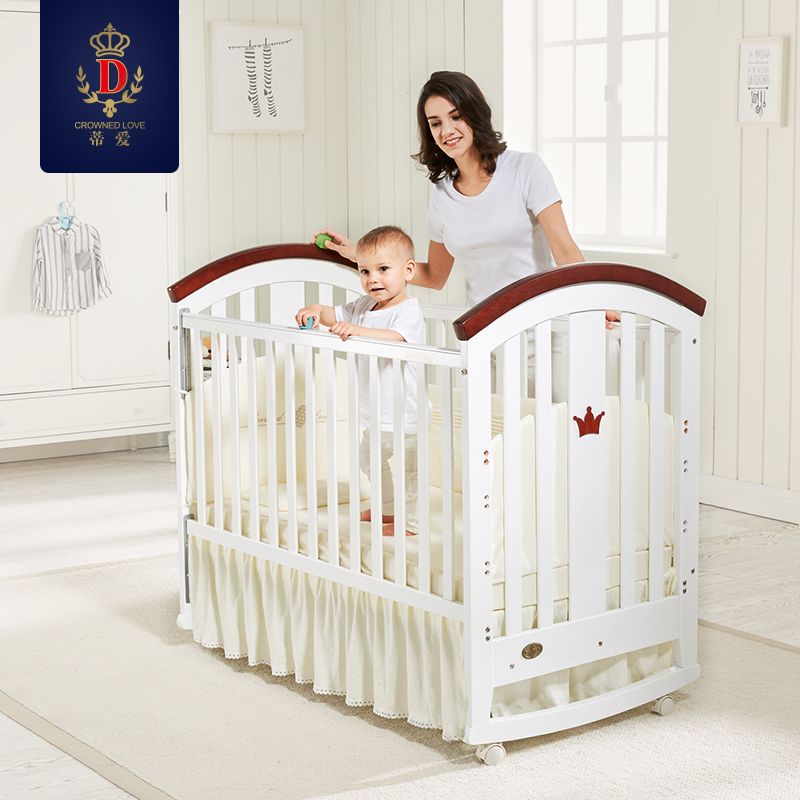 Brand Baby Bed Solid Woode Newborn Bed Cradle With Mattress Multi