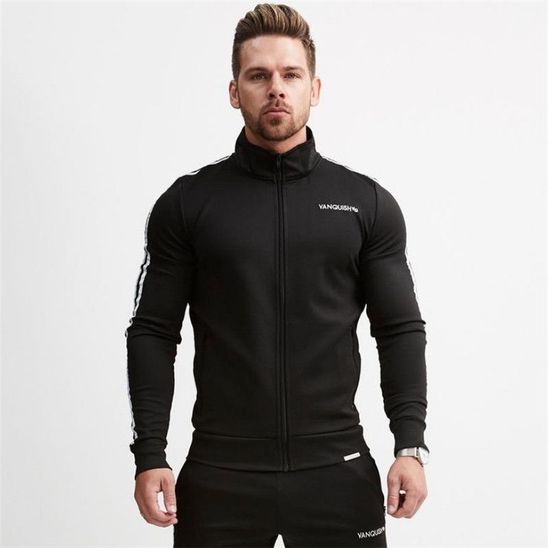 2021 Mens Fitness Hoodies Crossfit Pullover Zipper Jacket Sweatshirts ...