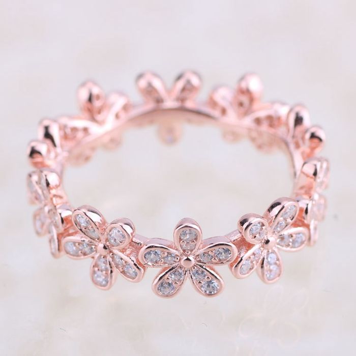 rose gold pandora flower ring