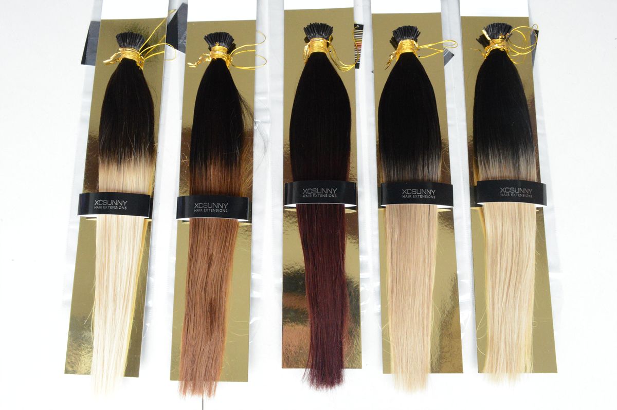 Xcsunny 100g Hair Extensions Ombre I Tip Hair Extensions Remy