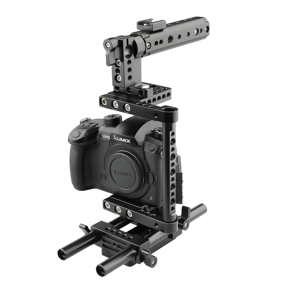 2021 Camera Cage Rig W/Top Handle Tripod Mount Plate Fr Canon Nikon Sony Panasonnic From
