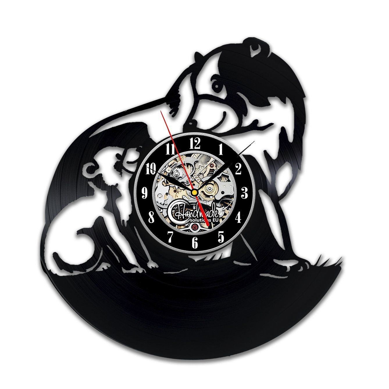 Compre Diy Regalo Para Oso Reloj De Pared De Vinilo Articulos De