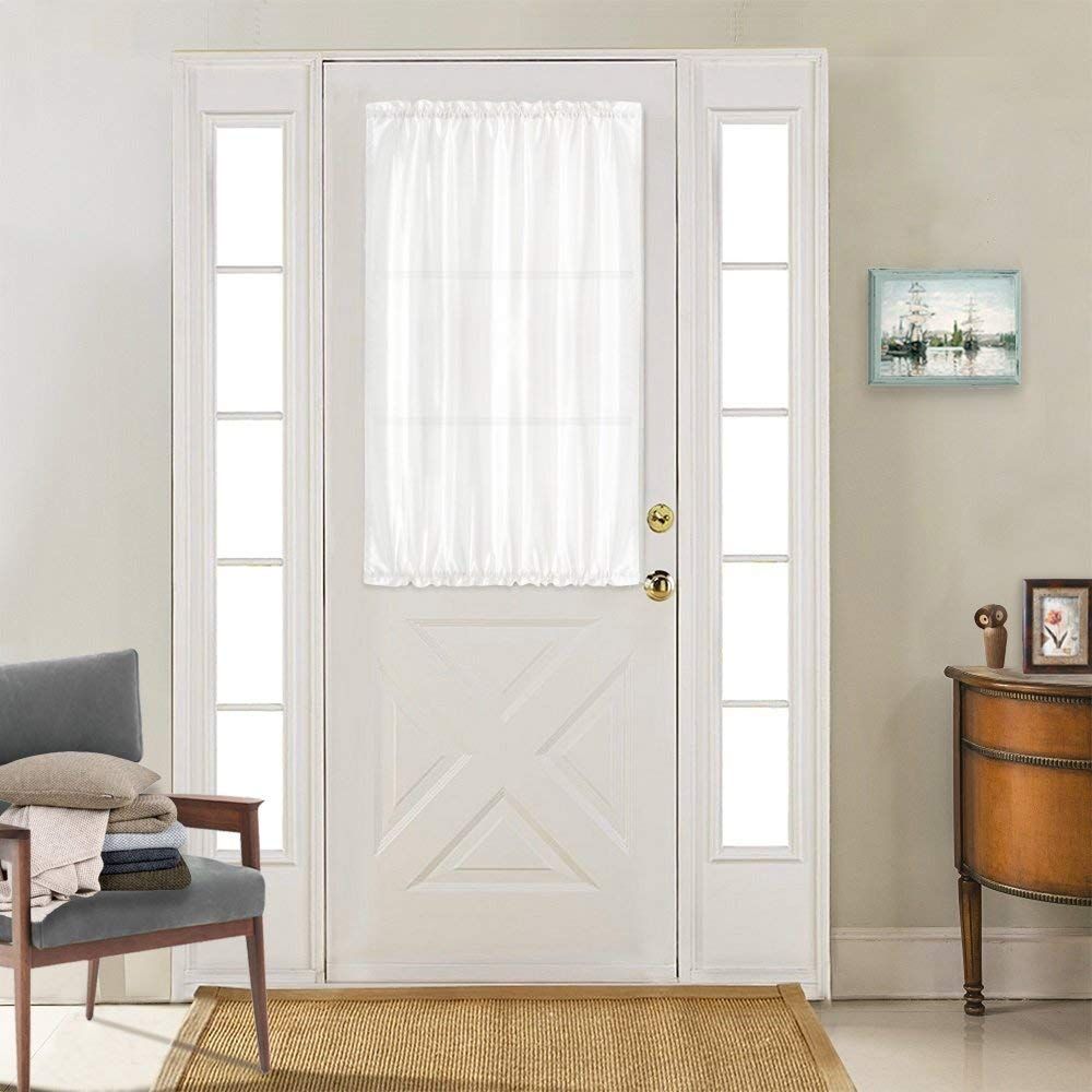 2019 Homcomoda Door Panel Curtains Faux Silk White French Door