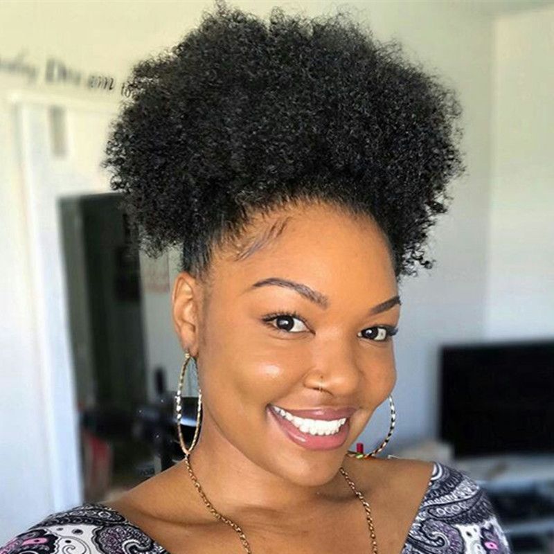 Top Selling Brazilian Hair Afro Kinky Curly Drawstring Ponytail