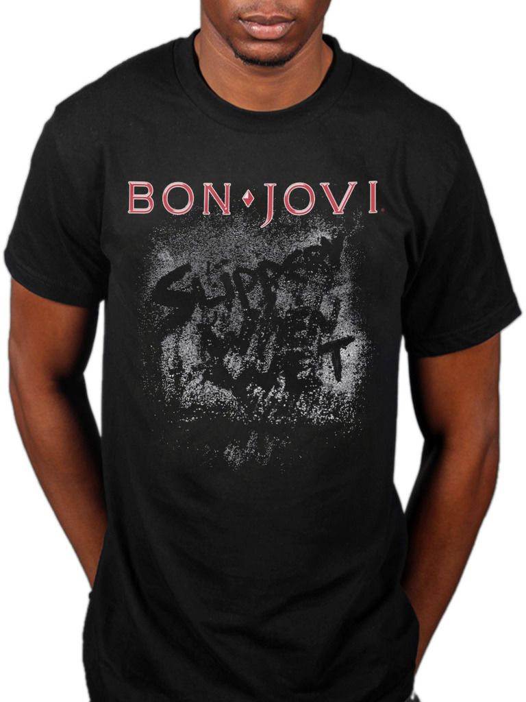 Official Bon Jovi Slippery When Wet T Shirt Bounce Crush Bandnew