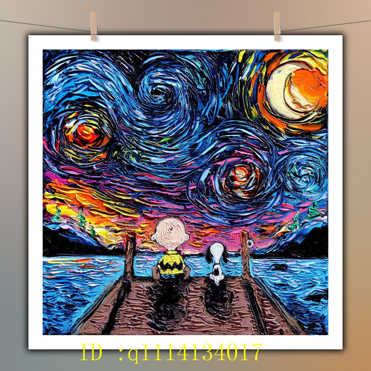 2020 Van Gogh Charlie Brown Snoopy Hd Canvas Prints Wall Art