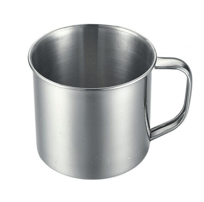 Silver 100 ml tazza in acciaio INOX infrangibile caffè tè boccale di birra coppa per campeggio viaggio Home Kitchen Taglia libera 