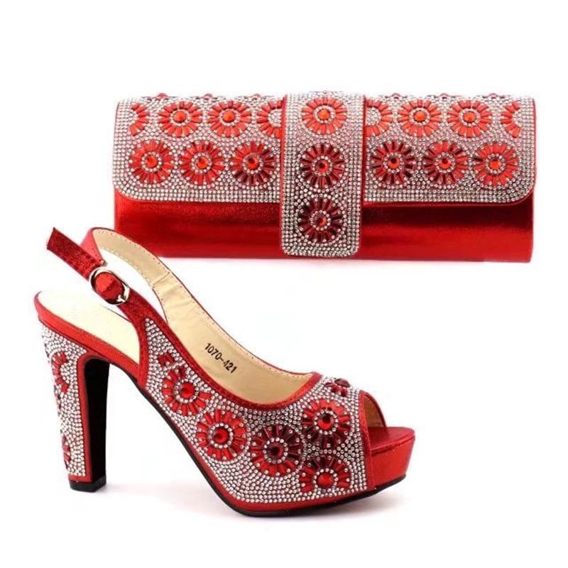 red shoes and bag for wedding
