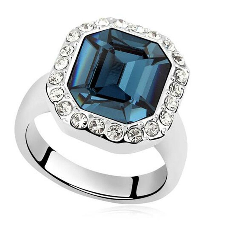 Compra Cristal Grande Cuadrado De Alta Calidad De Swarovski Elements Anillos  De Compromiso Joyería Nueva Moda Mujeres 9220 Barato | Entrega Rápida Y  Calidad | Es.Dhgate