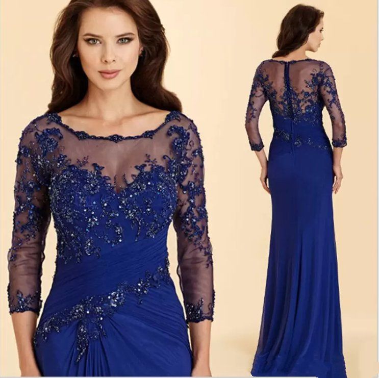 abito da sera lungo blu