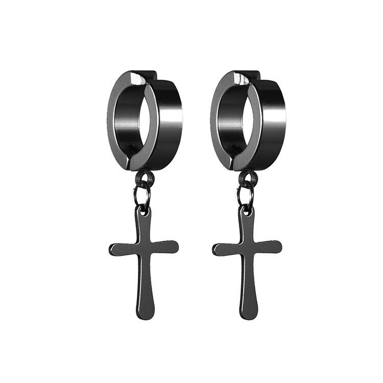 Ear clip black cross