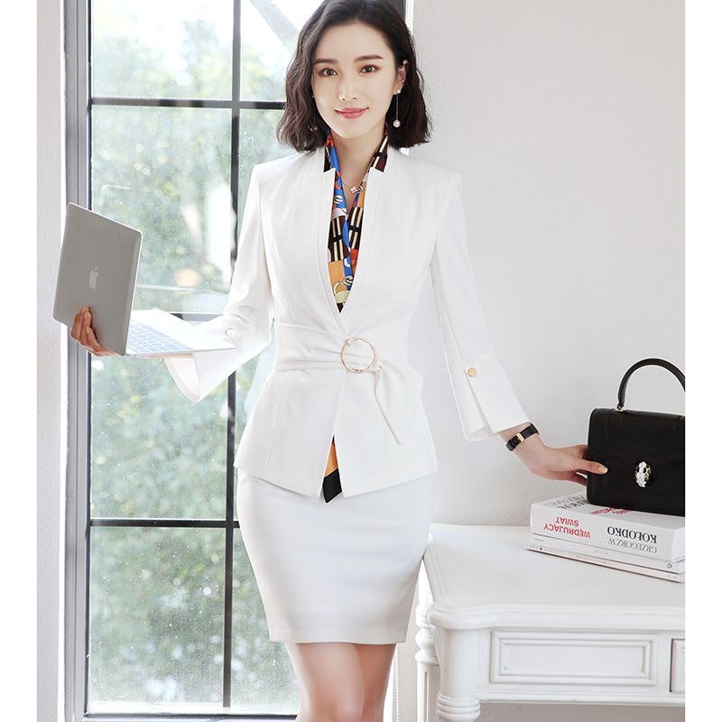 Compra Trajes De Mujer Blazers Blazers Chaqueta Y Falda Traje De Traje De  Manga De Media Manga Dobladillo Con Bufanda 3 Pieza Barato | Entrega Rápida  Y Calidad | Es.Dhgate