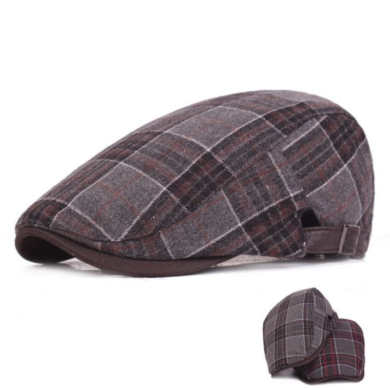 plaid driving cap