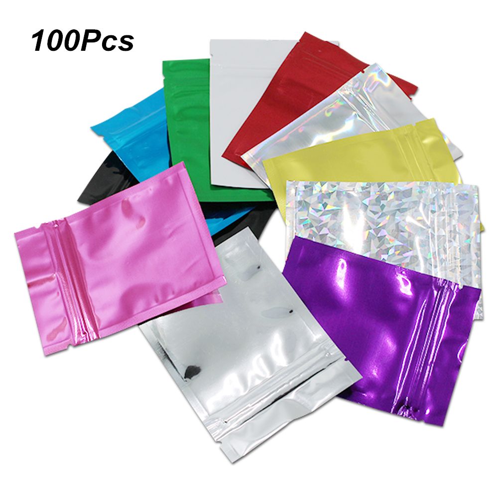 7.5x10 Cm Variety Of Colors Mylar Bags Resealable Tear Notches Bag